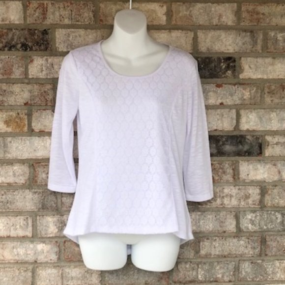 CATO HIGH LOW BLOUSE WITH LACE FRONT - Picture 1 of 11